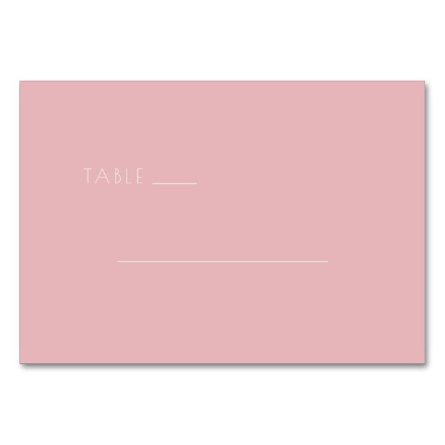 Calm Pink Minimalist Lines Table Number (Front)