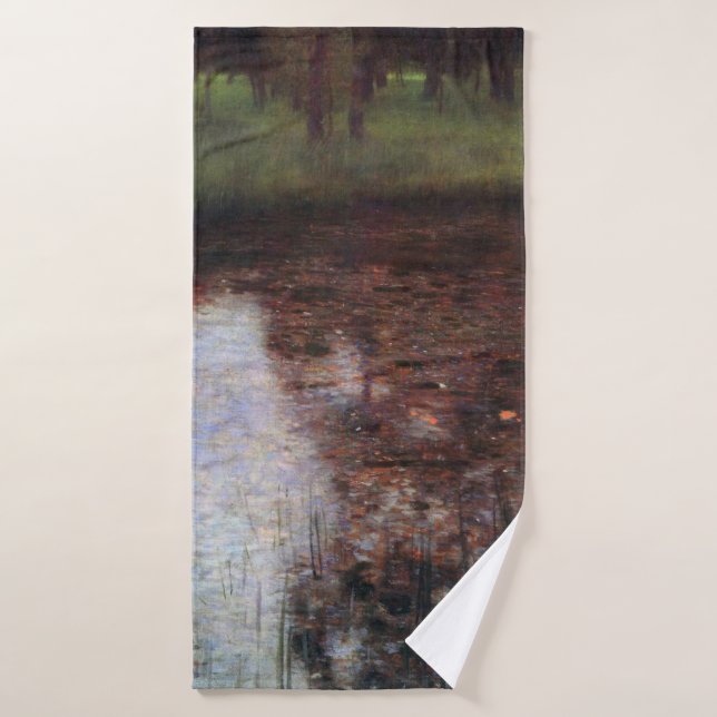 Calm Pond on Kammer Castle Grounds, Gustav Klimt Bath Towel (Bath Towel)