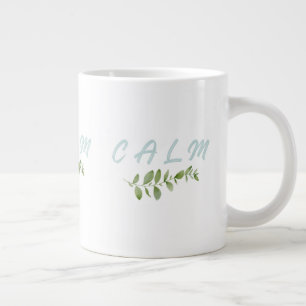 Calm, Positive Affirmation, Wellbeing Gift for Her Large Coffee Mug