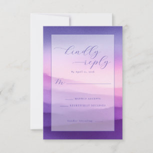 Calm Purple Gradient Ombre RSVP Card