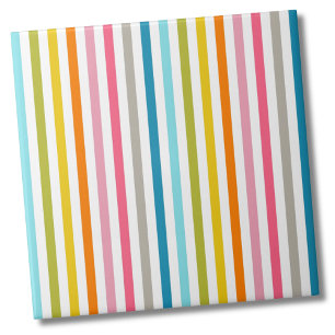 Calm Rainbow Stripes Pattern Tile