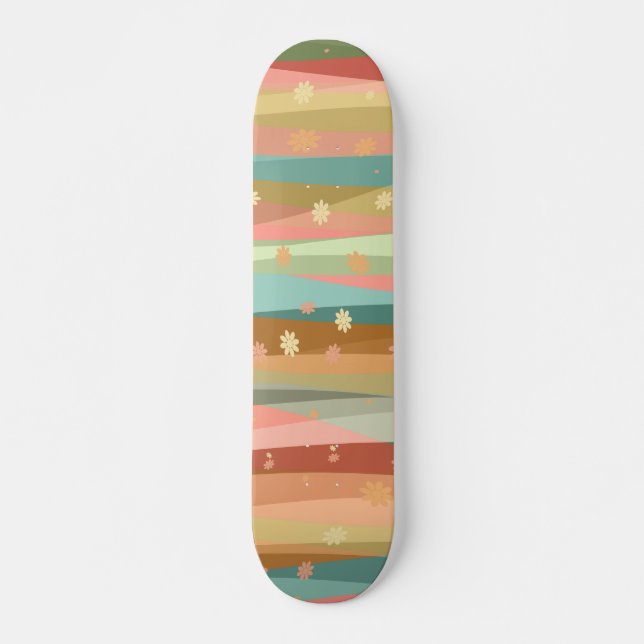 Calm Relaxing Flowers Skateboard (Front)