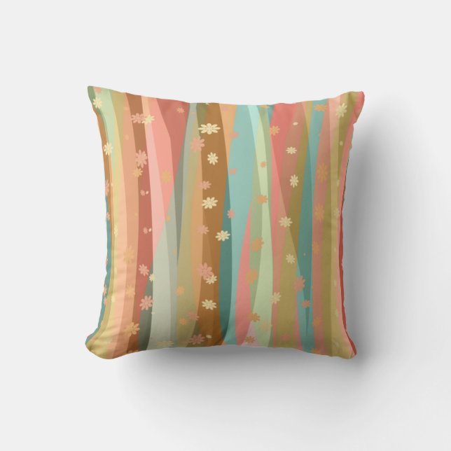 Calm Relaxing Flowers Throw Pillow (Front)