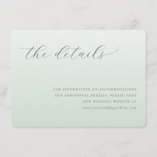 Calm Sage Minimalist Wedding Details Card