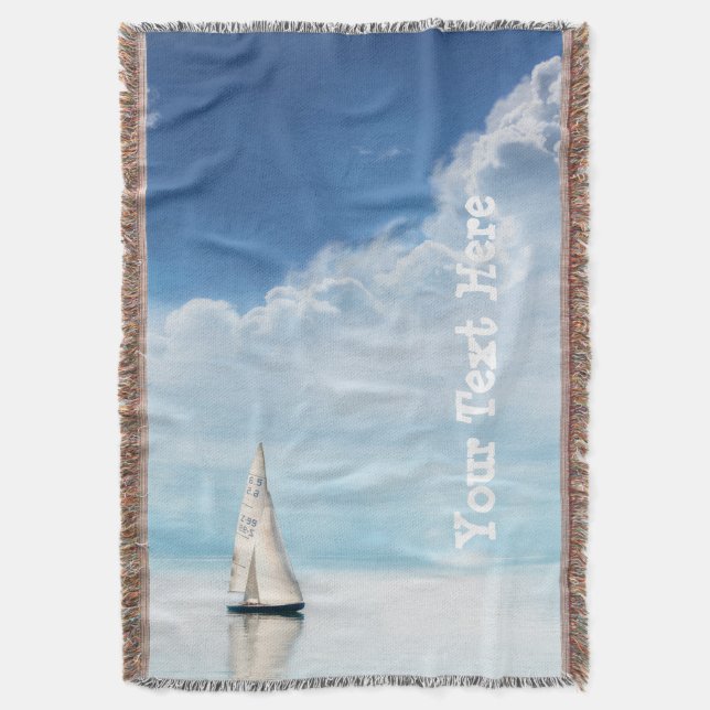 Calm Sailing with Bluest Skies Throw Blanket (Front Vertical)