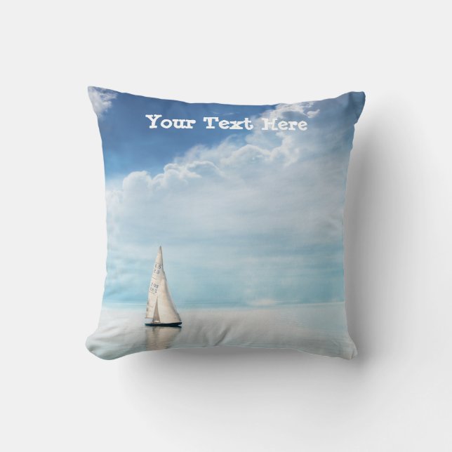Calm Sailing with Bluest Skies Throw Pillow (Front)
