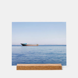Calm sea boat acrylic sign