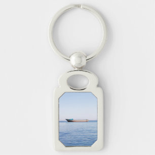 Calm sea boat keychain