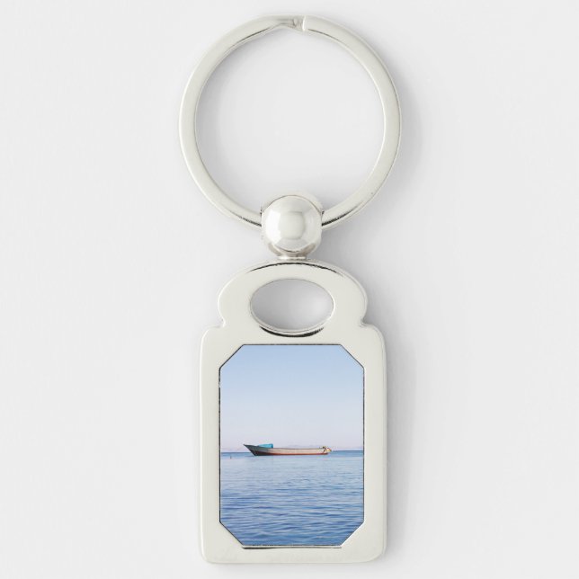 Calm sea boat keychain (Front)