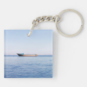 Calm sea boat keychain