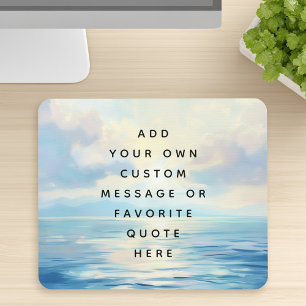 Calm seas ocean sunrise painting custom message mouse pad