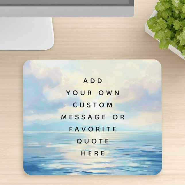Calm seas ocean sunrise painting custom message mouse pad (Calm seas ocean sunrise painting custom message mouse pad)