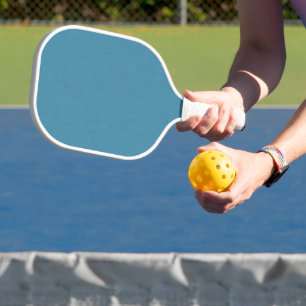 Calm & simple Blue linen textured background Pickleball Paddle