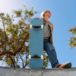 Calm & simple Blue linen textured background Skateboard