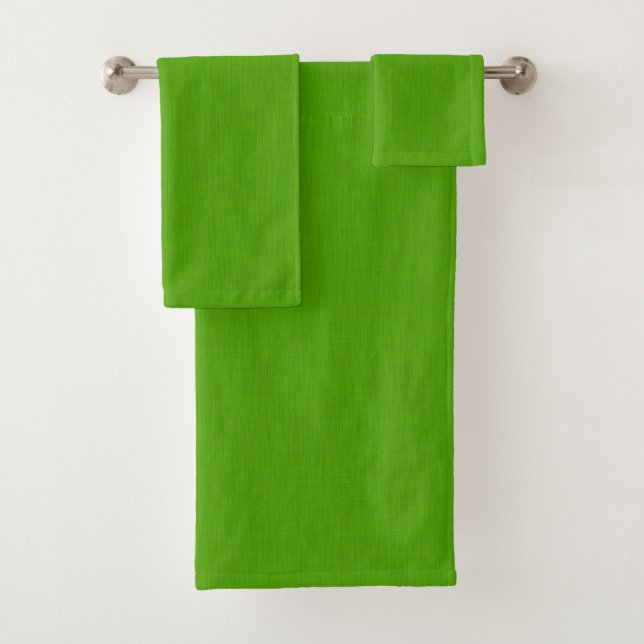 Calm & simple lime green textured background  bath towel set (Insitu)