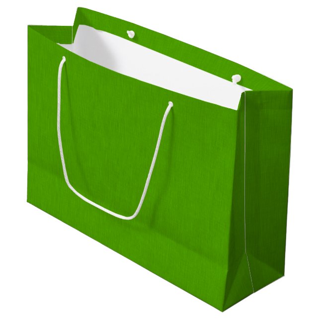 Calm & simple lime green textured background  large gift bag (Front Angled)