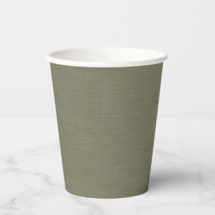 Calm & simple olive green textured background paper cups
