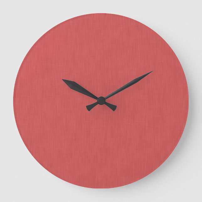 Calm & simple visual red textured background  large clock (Front)