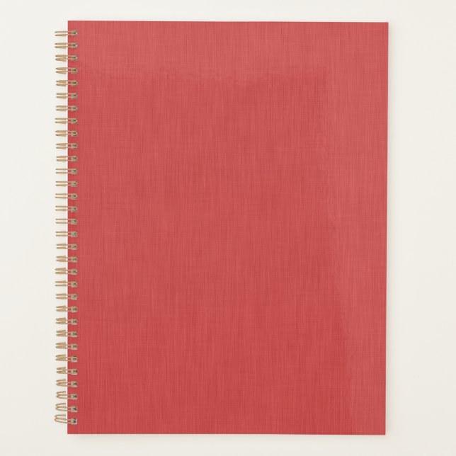 Calm & simple visual red textured background  planner (Front)