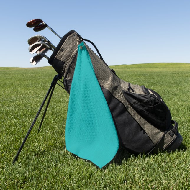 Calm & simple visual teal textured background  golf towel (Green)