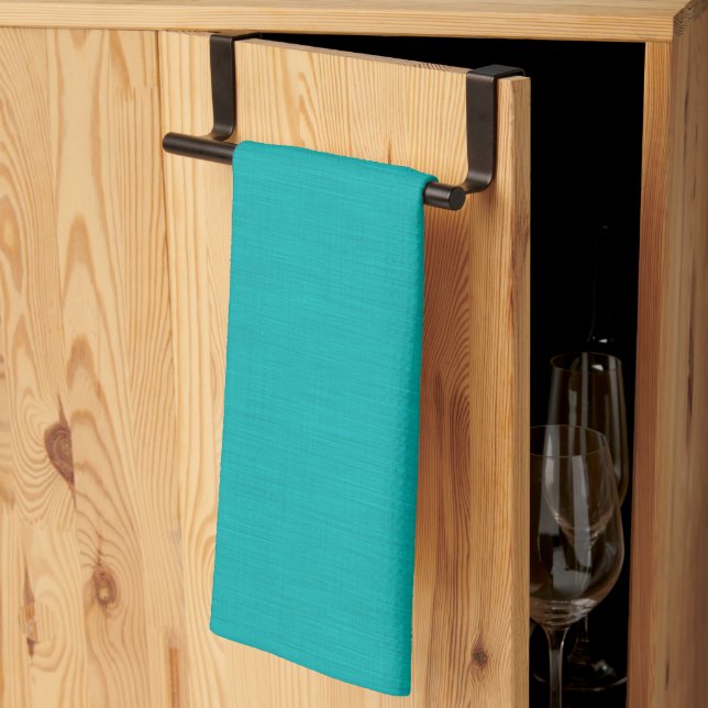 Calm & simple visual teal textured background  kitchen towel (Thirds Fold)