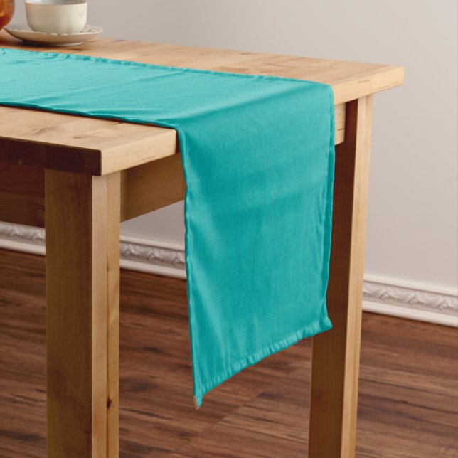 Calm & simple visual teal textured background  short table runner (In Situ)