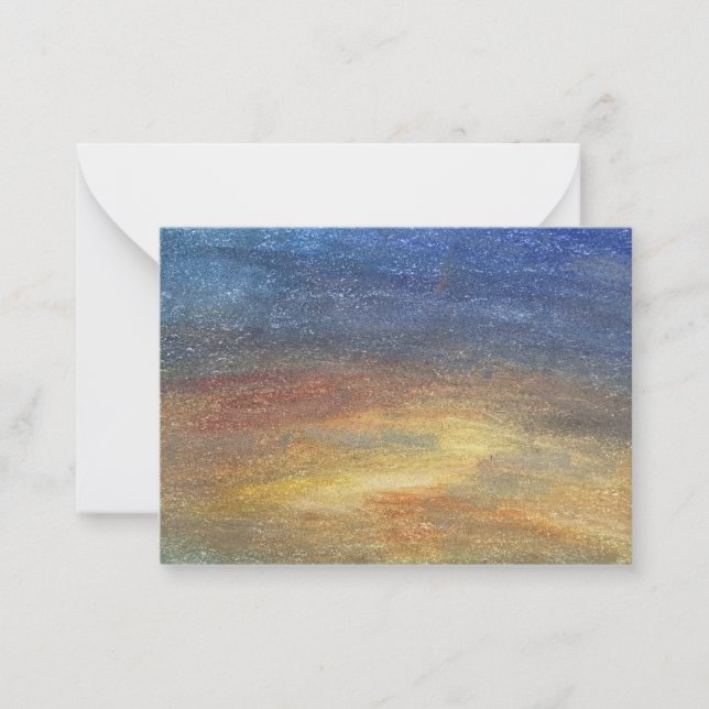 Calm Sky Abstract Hand Drawn Blank Flat Card (Front)