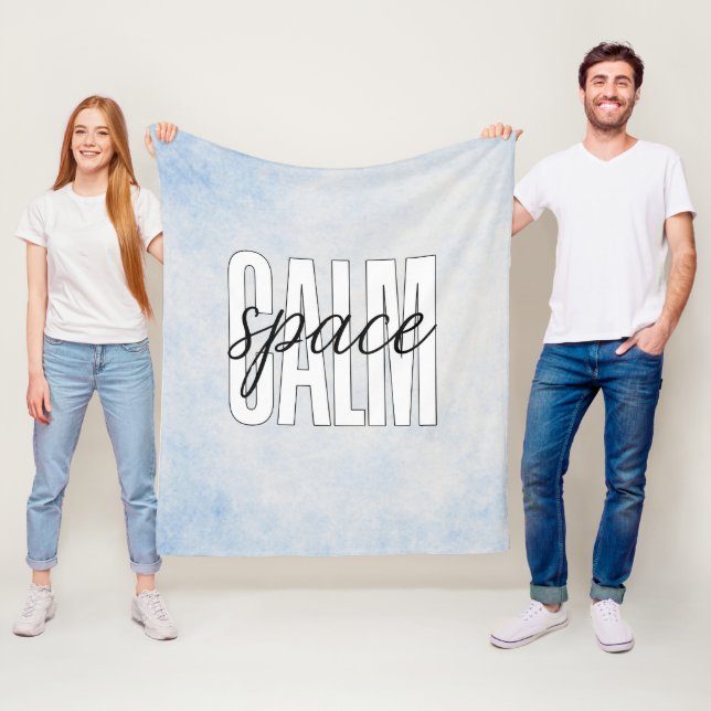 Calm Space Pastel Blue Cozy Fleece Blanket (In Situ)