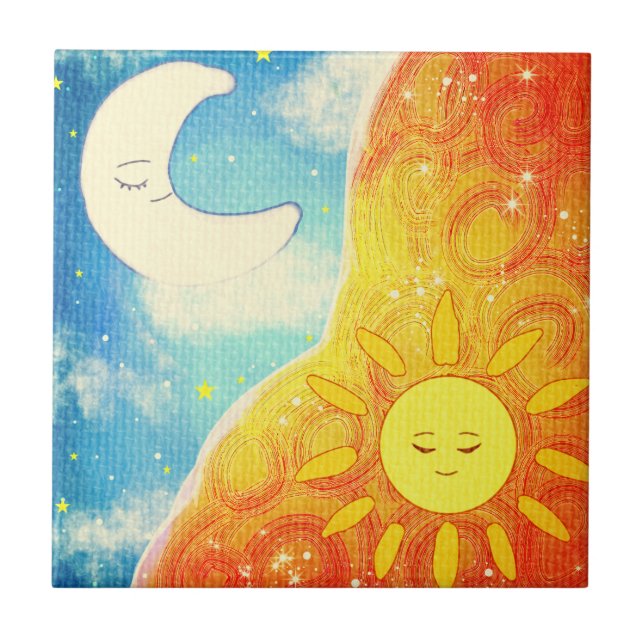 Calm Sun And The Moon Tile (Front)