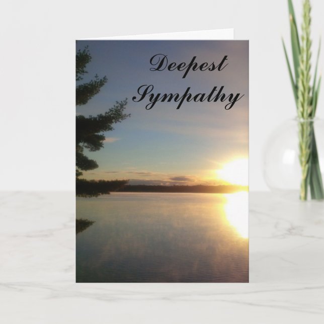 Calm Sunset Peaceful Lake Deepest Sympathy Card (Front)