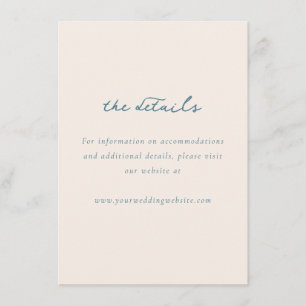 Calm Teal Minimalist Wedding Details Card