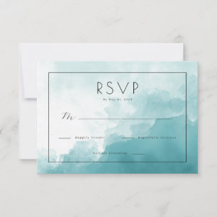 Calm Teal Watercolor RSVP Card