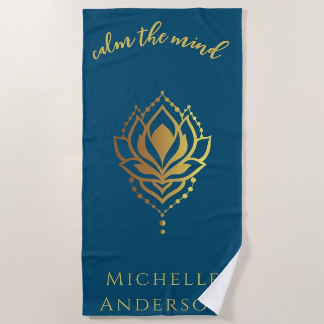 Calm The Mind Beach Towel (Front)