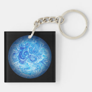 Calm Tide Fluid Art Keychain