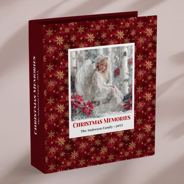 Calm Victorian Angel Christmas Red Gold ring binde Binder (Calm Victorian Angel Christmas Red Gold ring binder)