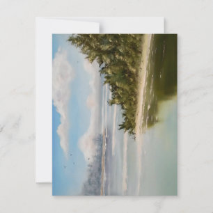 Calm Water In Watercolors Holiday Card