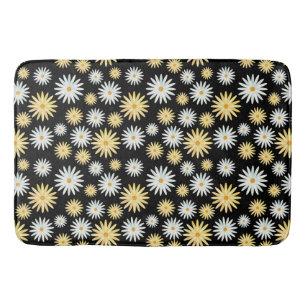 Calm Watercolour April Daisies Pattern Bath Mat