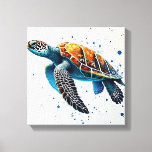 Calm Waters: Celebrate Sea Turtles with ocean Canvas Print