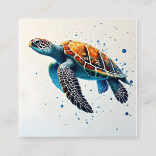 Calm Waters: Celebrate Sea Turtles with ocean Square Business Card