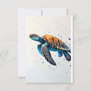 Calm Waters: Celebrate Sea Turtles with ocean Thank You Card