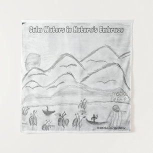 'Calm Waters in  Nature's Embrace' Tapestry