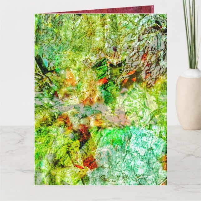 Calm yellow abstract Folded Greeting Card,Dazzling Card (Front)