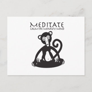 Calm your monkey mind postcard