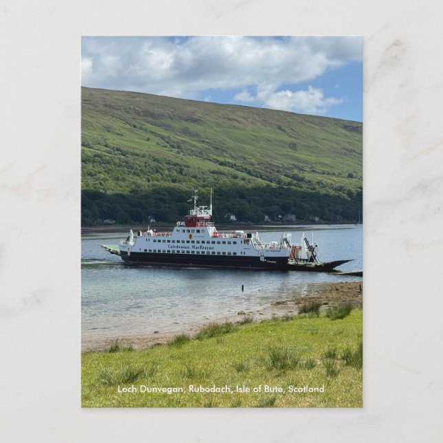 Calmac Ferry at Rubodach, Isle of Bute, Scotland Postcard (Front)