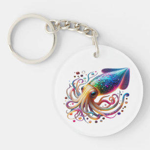 Calmar Néon Vibrant – Créature Colorée des Profond