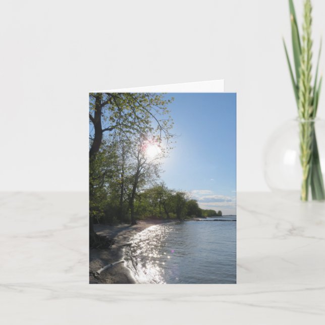 Calme anse sur le lac, carte blanche (Devant)