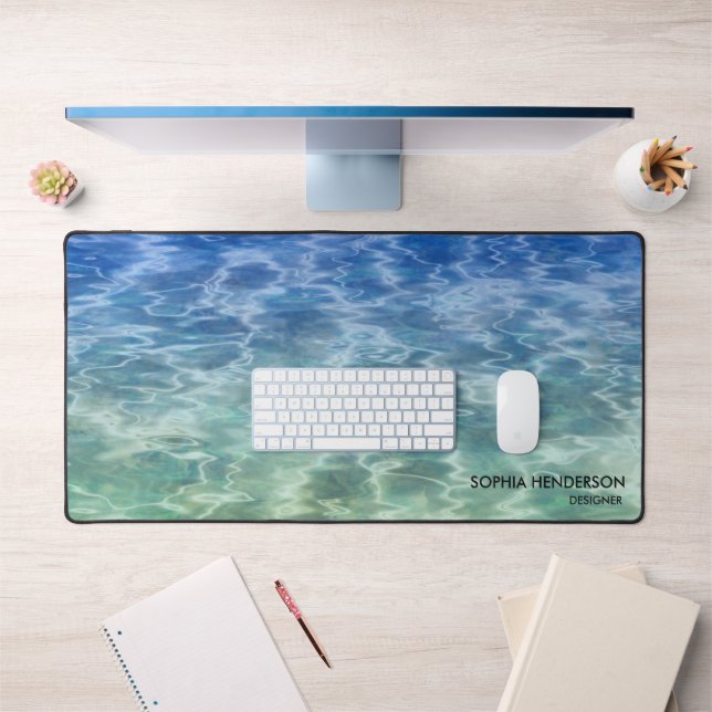 Calme Blue Ocean Water ou texte photo personnalisé (Bureau 1)