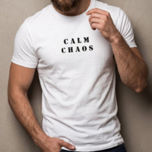 Calme Chaos - T-Shirt Minimaliste Paradoxal Blanc