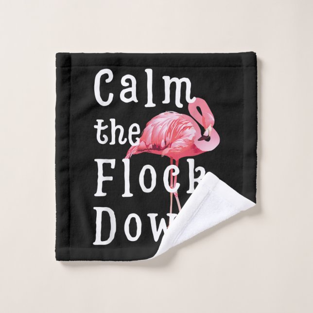Calme La Fille Flamant rose En Flocon |Flamant ros (Gant de toilette)