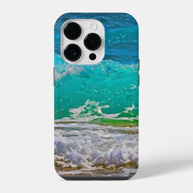 Calming Blue Ocean Waves Beach Art iPhone Case (Back)